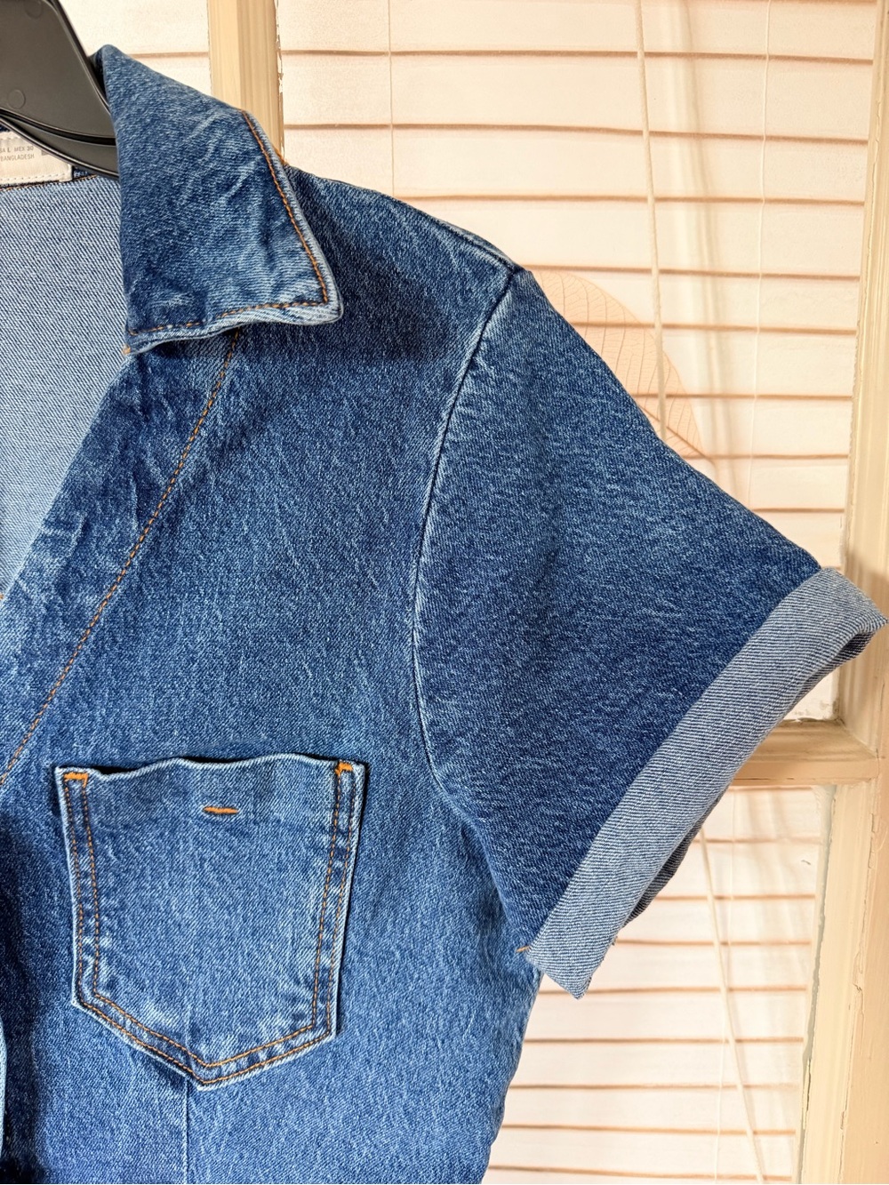 Zara Mini Denim Short Sleeve Dress - Picture 3 of 4